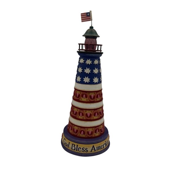 Jim Shore Heartwood Creek One Nation Under God Patriotic Lighthouse Figurine - Picture 7 of 7